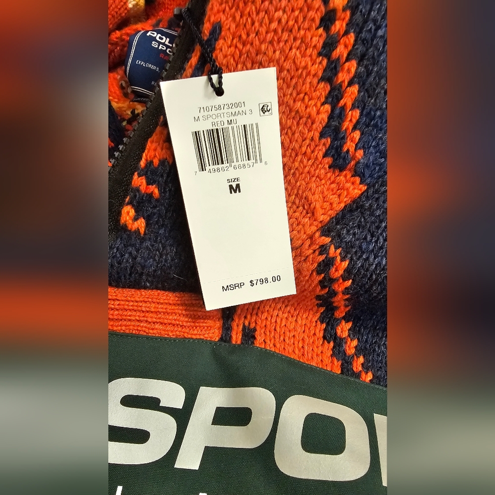 Polo Sport Ralph Lauren Outdoorsman Southwestern Lambswool Knit Sweater Men's M - Picture 15 of 15